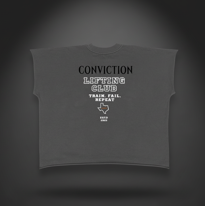 Conviction Lifting Club Raw Edge Boxy Tee