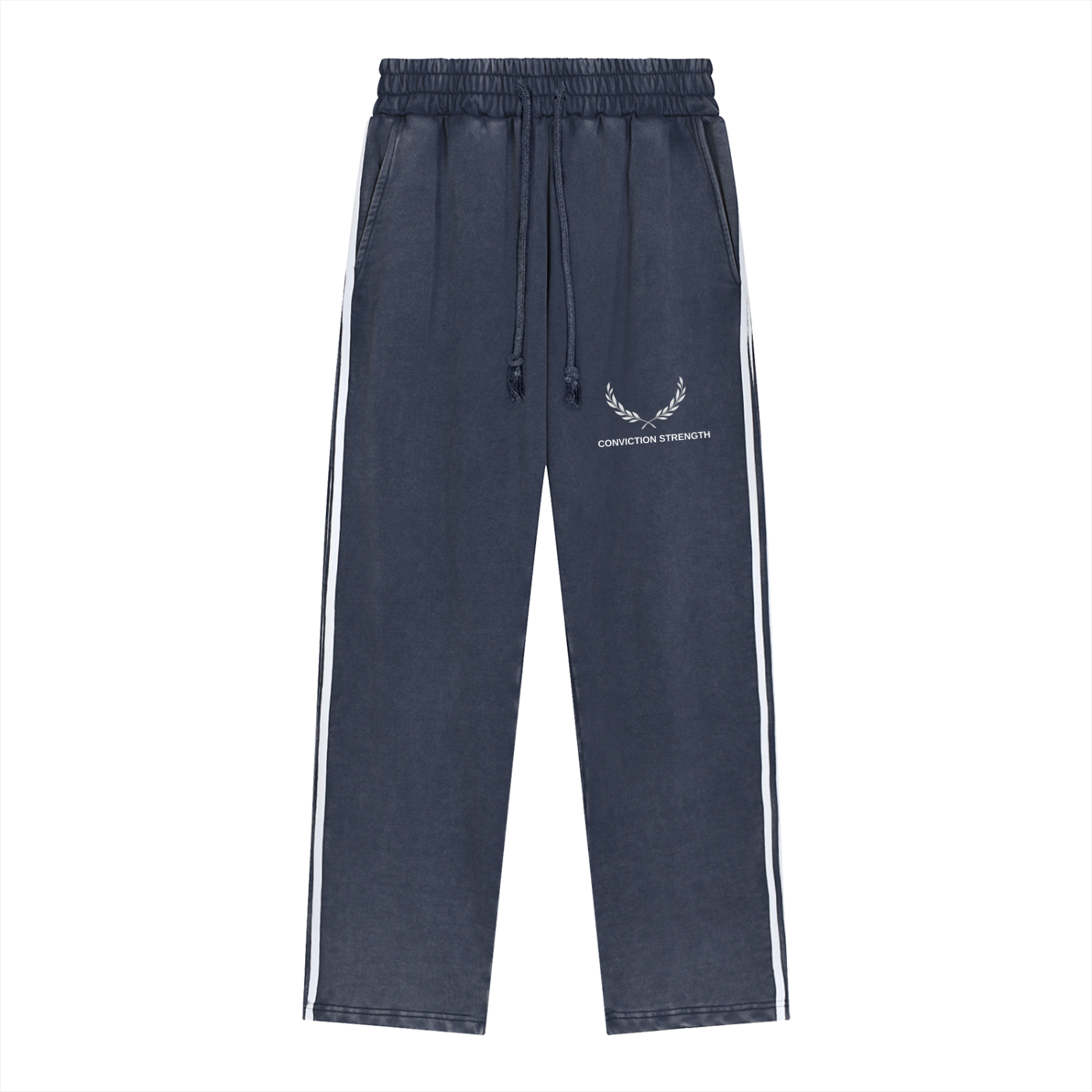 “CONVICTION STRENGTH” | Snow Washed Stripe Sweatpants