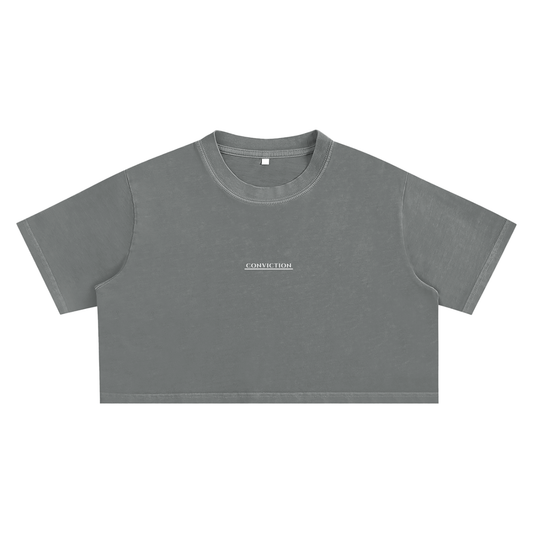 “C.O.A” Snow Washed Crop Top