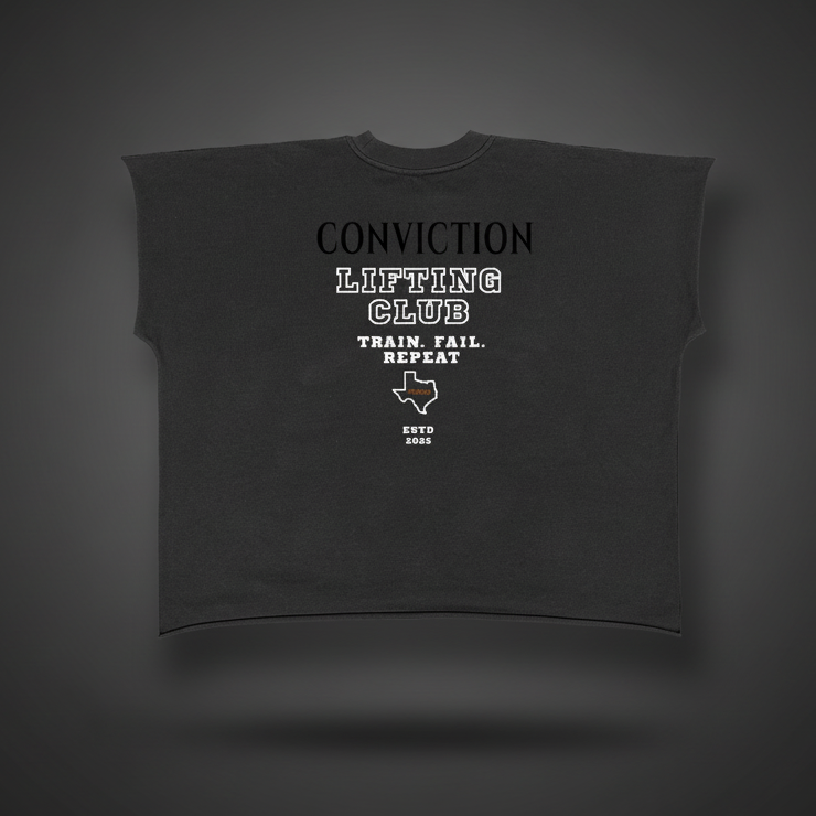 Conviction Lifting Club Raw Edge Boxy Tee