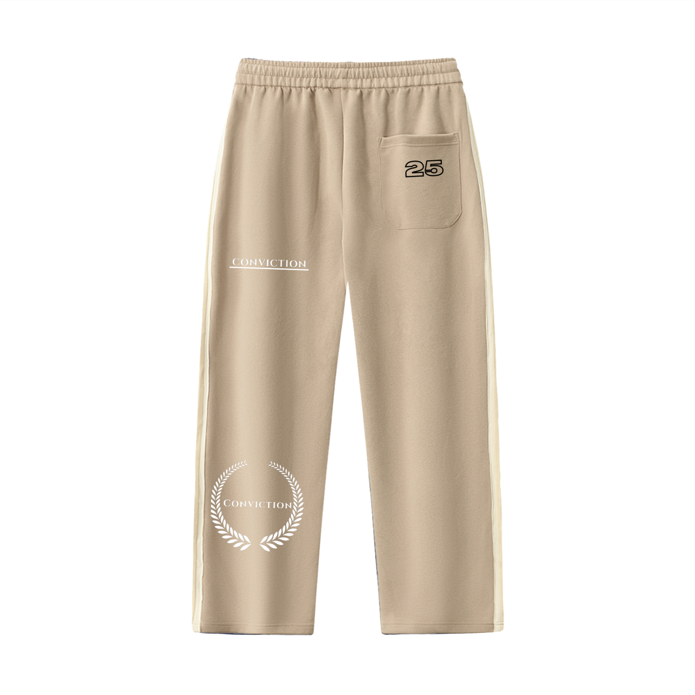 Conviction “Premium” Side-Stripe Straight-Leg  Pants