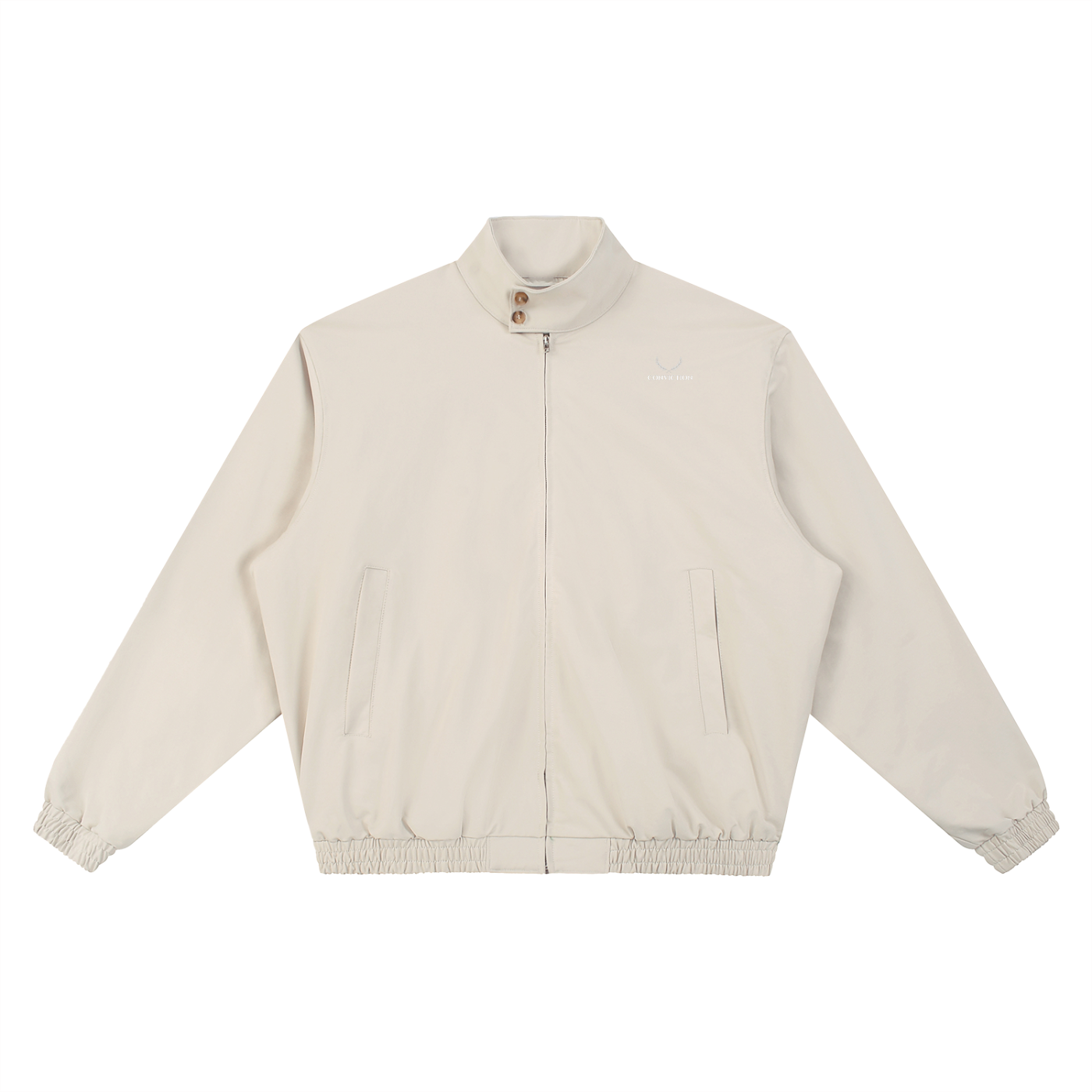 “CONVICTION STRENGTH” Stand Collar Bomber Jacket