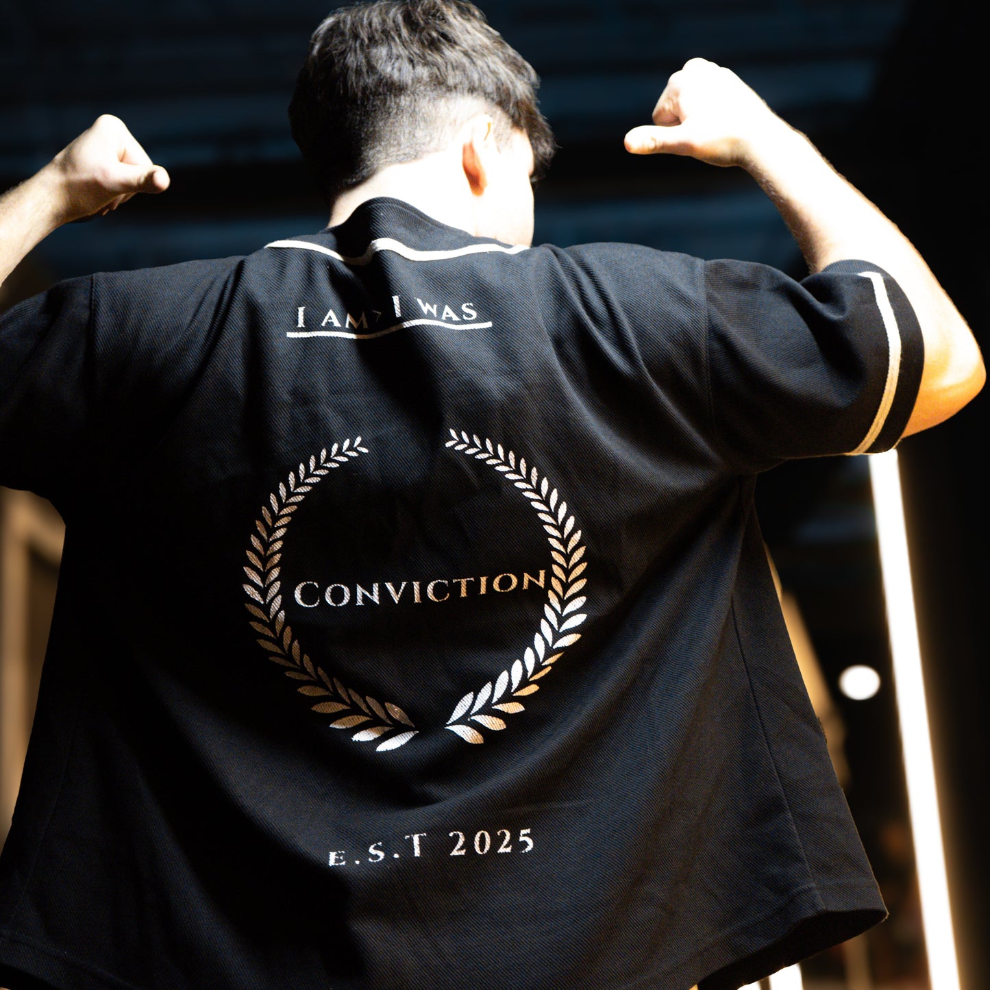 Conviction “STATEMENT” Piped Button-Up Jersey