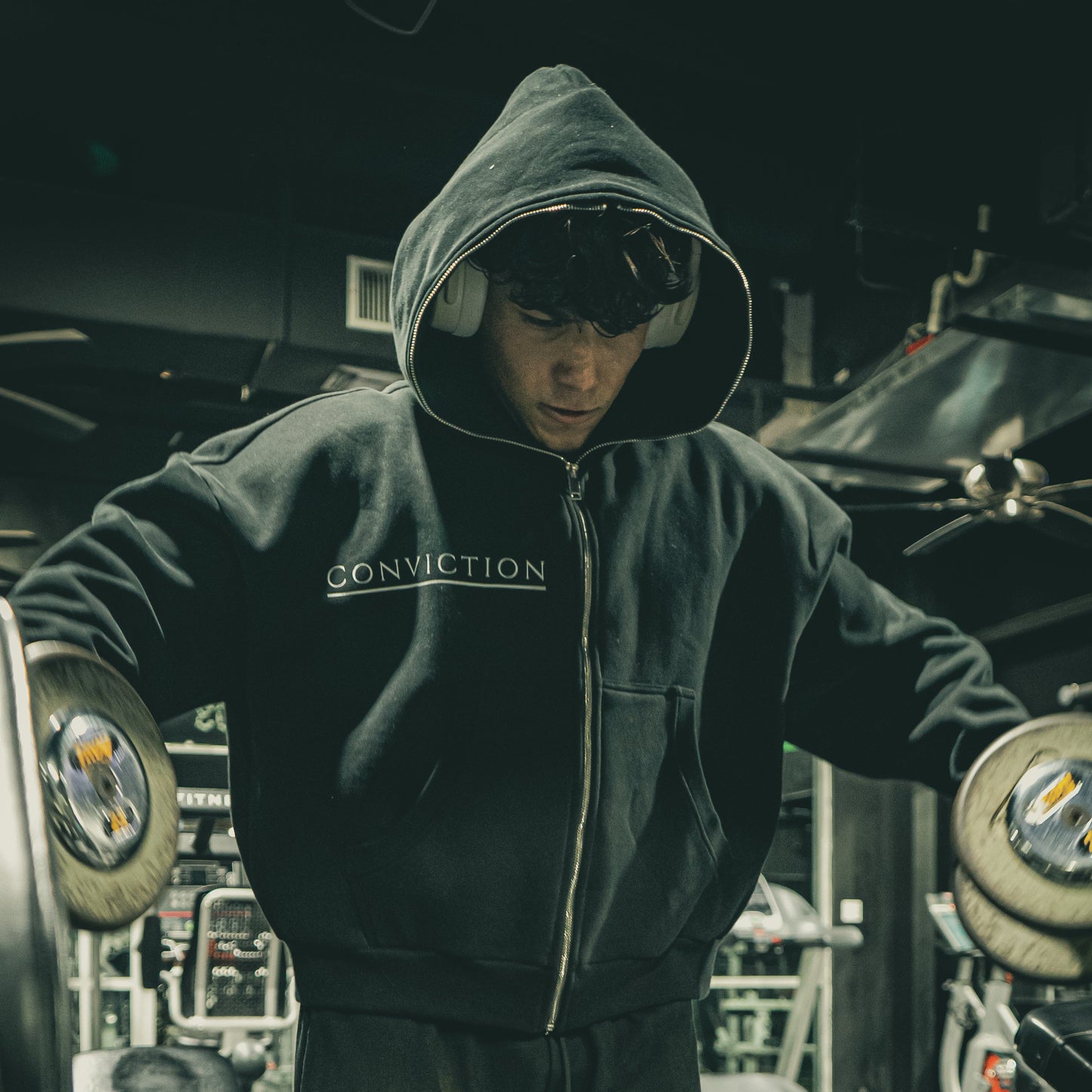 Conviction “Foundation” Fleeced Full-Zip Boxy Hoodie
