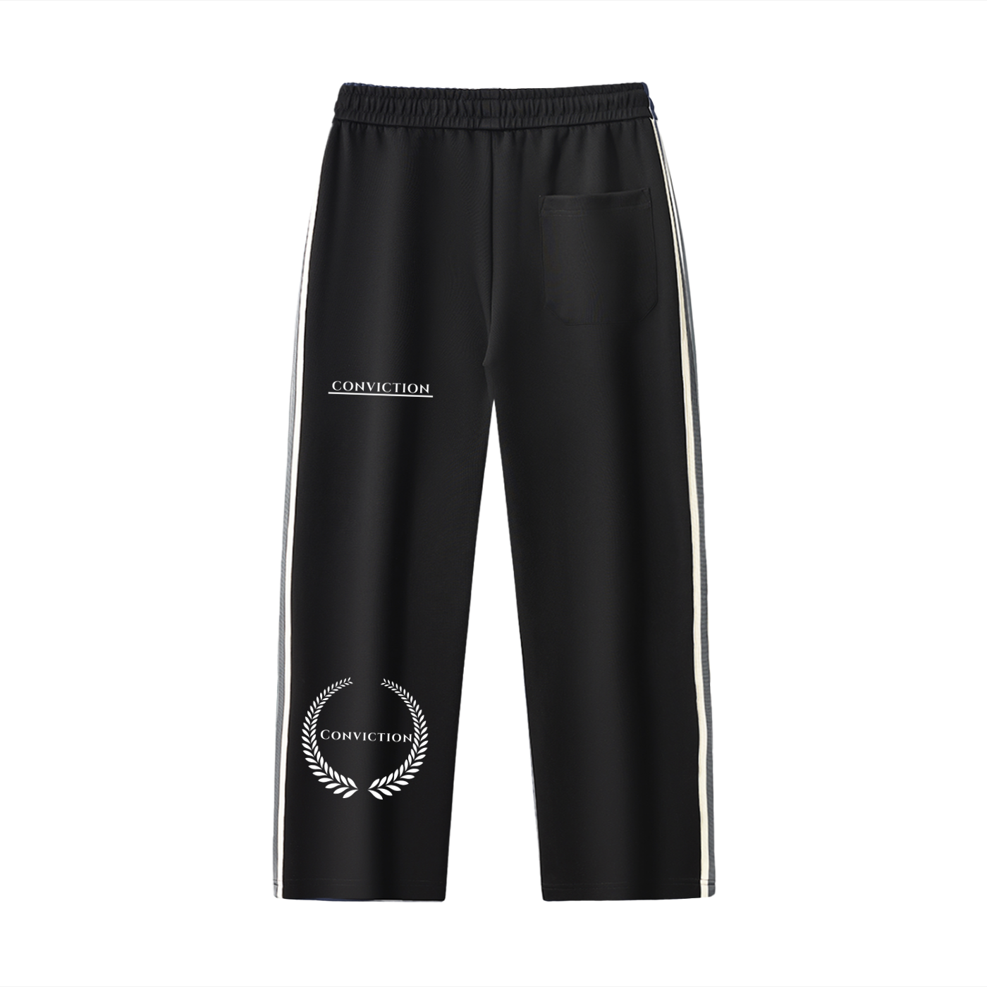 Conviction “Premium” Side-Stripe Straight-Leg  Pants