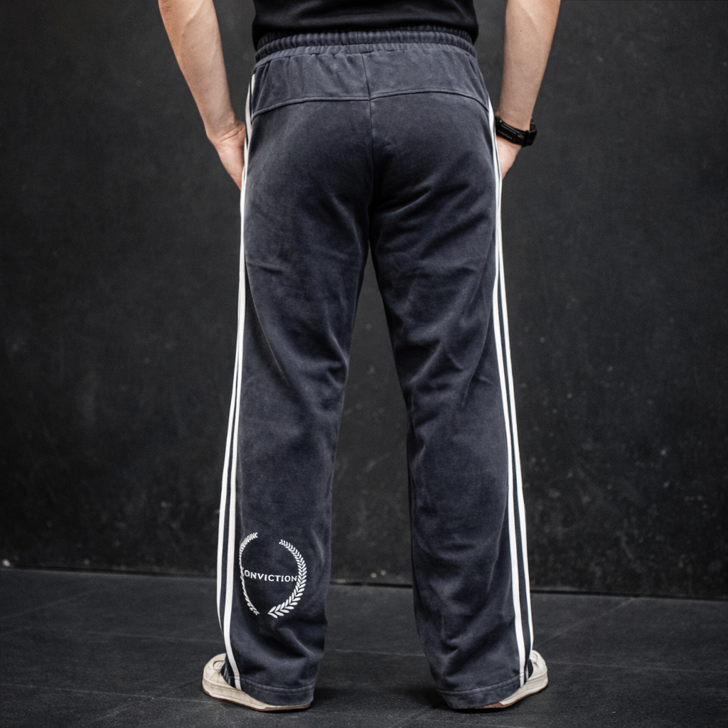“CONVICTION STRENGTH” | Snow Washed Stripe Sweatpants