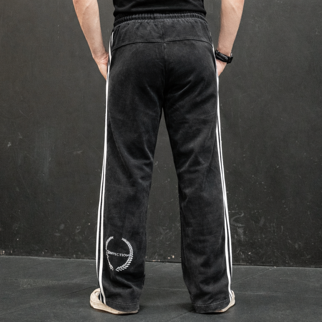 “CONVICTION STRENGTH” | Snow Washed Stripe Sweatpants