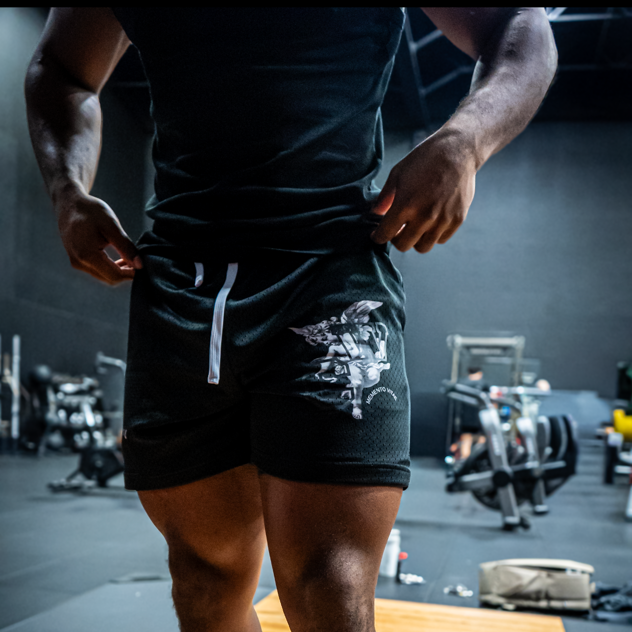 “Memento Vitae” Drawstring Shorts