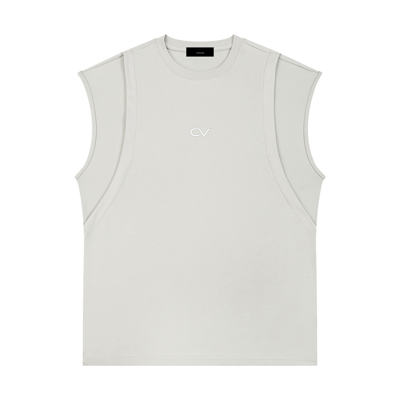 Spliced Panel Sleeveless Muscle T-Shirt
