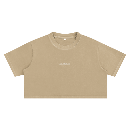 “C.O.A” Washed Crop Top