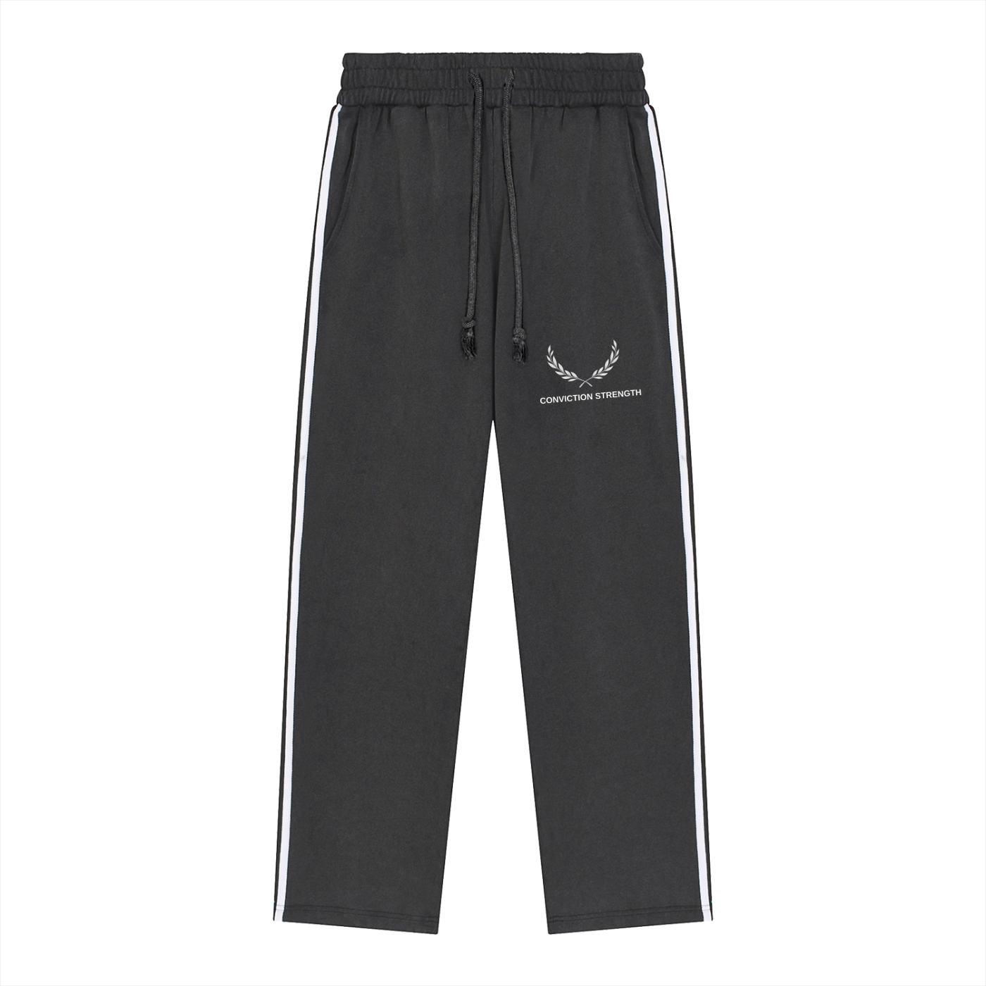 “CONVICTION STRENGTH” | Snow Washed Stripe Sweatpants